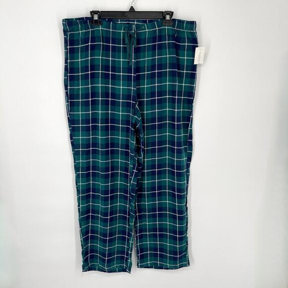Charter Club NWT Women's PJ Pants Relaxed Fit Size XL Rare Emerald Plaid Flannel - Picture 1 of 9